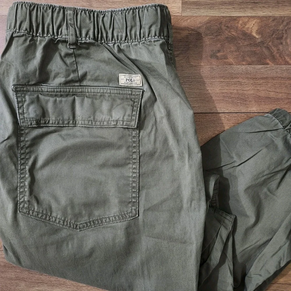 Polo Ralph Lauren Cargo Jogger Pants Green Cargo Military Utility Large Euc